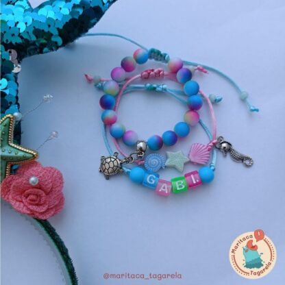 Pulseira Fundo do Mar Personalizada - kit c/ 03