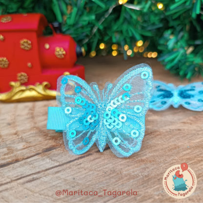 Hair Clip Borboleta Amanda Azul