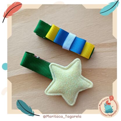 Parzinho Hair Clip Estrela e laço chanel  - Copa