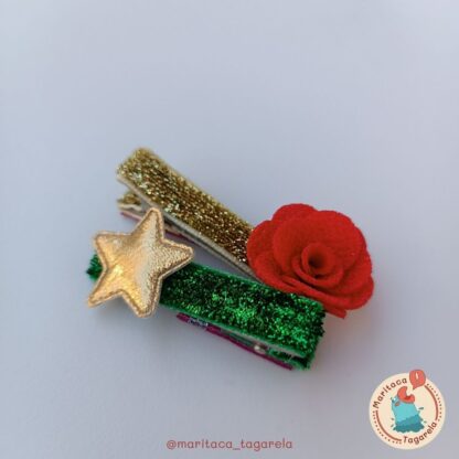 Hair Clip Flor e Estrela - M