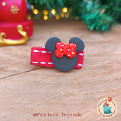 Hair Clip Ratinha Vermelho