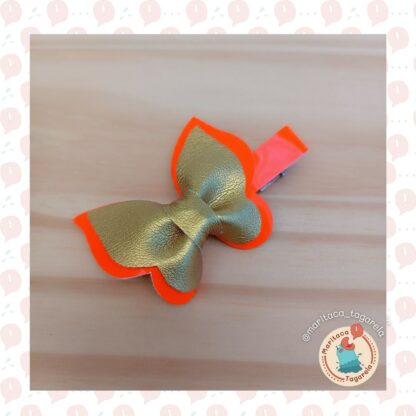 Hair Clip Borboleta (Dourado/Laranja)