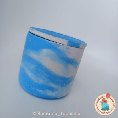 Vela Aromática - Ritmo Radiante (Pote Boho Zen – 130g) - Cor: Branco/Azul - Image 3