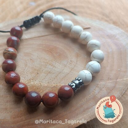 Pulseira em Pedra Natural Jasper / Howlita