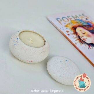 Vela Aromática – Ritmo Radiante – Pote Boho Zen 20g (Granilite Colorido)