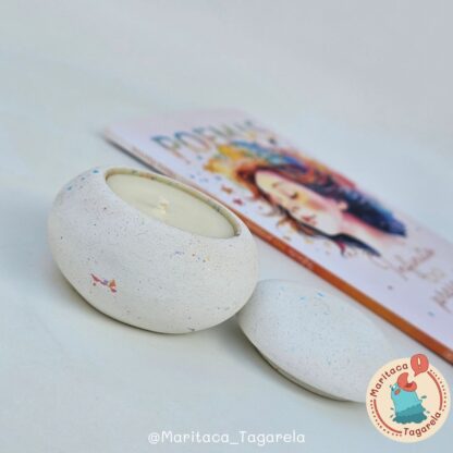 Vela Aromática – Ritmo Radiante – Pote Boho Zen 20g (Granilite Colorido) - Imagem 2