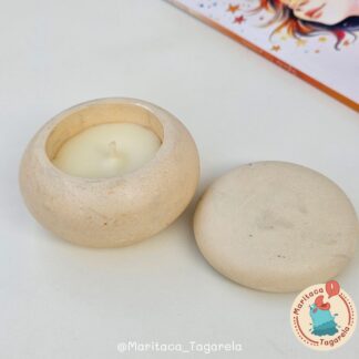 Vela Aromática – Ritmo Radiante – Pote Boho Zen 20g (Areia)
