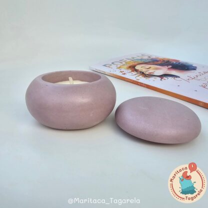 Vela Aromática – Ritmo Radiante – Pote Boho Zen 20g (Rosa Antigo) - Image 2