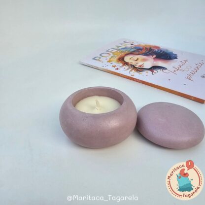 Vela Aromática – Ritmo Radiante – Pote Boho Zen 20g (Rosa Antigo) - Image 3