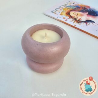 Vela Aromática – Ritmo Radiante – Pote Boho Zen 20g (Rosa Antigo)