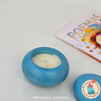 Vela Aromática - Clareza Zen - Pote Boho Zen 20g (Azul) - Image 5