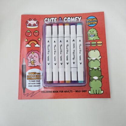 Livro de Colorir Anti Estresse + 6 Canetinhas Ponta Dupla – Cute Comfy Edição Especial 03