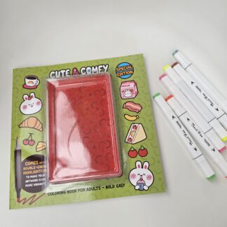 Livro de Colorir Anti Estresse + 6 Canetinhas Ponta Dupla – Cute Comfy Edição Especial 01