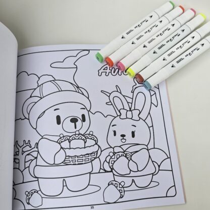 Livro de Colorir Anti Estresse + 6 Canetinhas Ponta Dupla – Cute Comfy Edição Especial 01 - Imagem 3