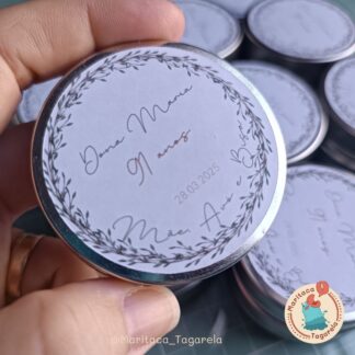 Kit 10 unidades Vela Aromática em Latinha 20g – Personalizada para Lembrancinhas