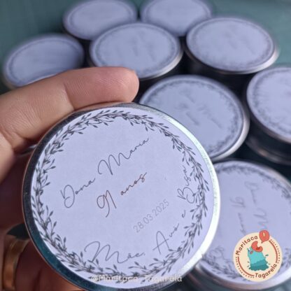 Kit 10 unidades Vela Aromática em Latinha 20g – Personalizada para Lembrancinhas - Imagem 2