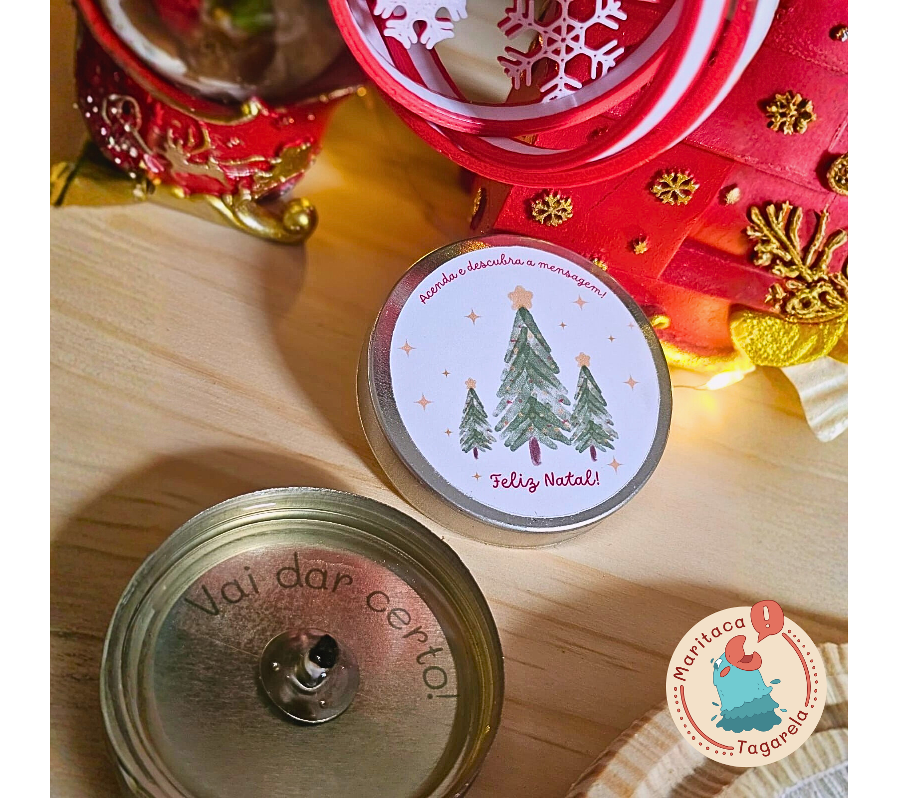 Vela Aromática Natal Mensagem Surpresa Frase Secreta 20g - Imagem 4