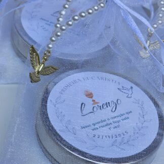Kit Vela Lembrancinha Batizado/Comunhão | Espírito Santo Personalizada