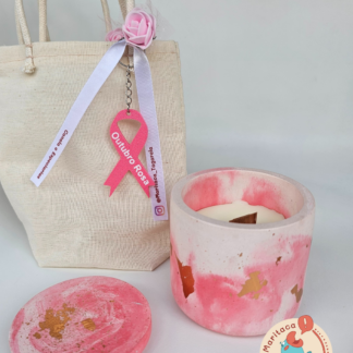 Kit Vela Aromática Limão Siciliano em Pote Boho | Edição Outubro Rosa