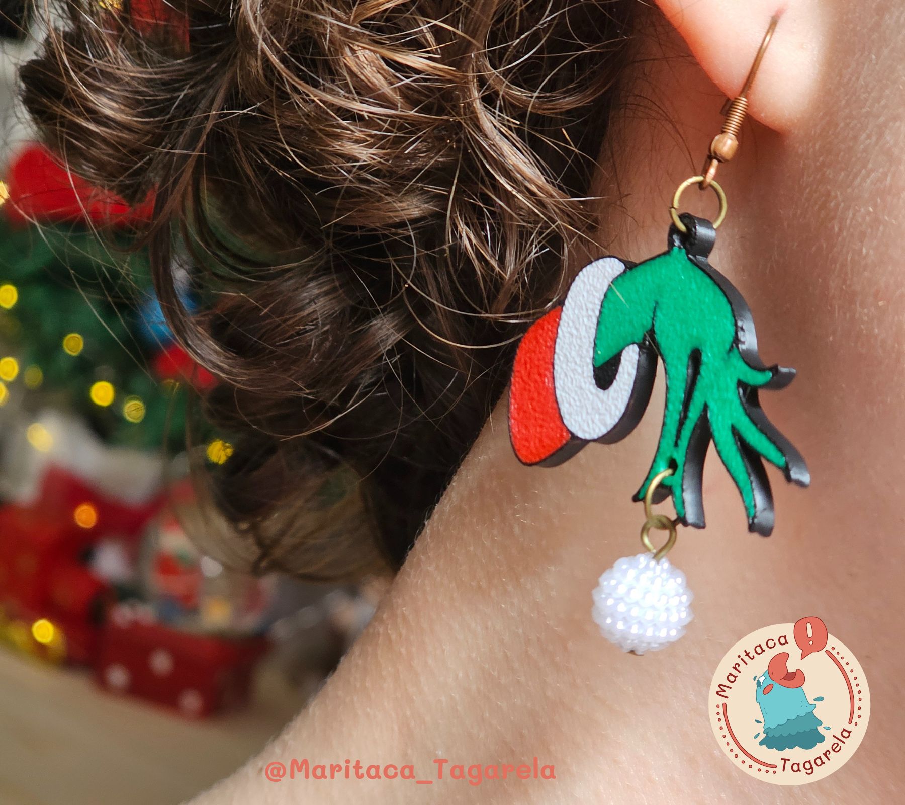 Brinco Pendente Temático (Inspirado no Grinch o Ladrão de Presentes) - Imagem 4