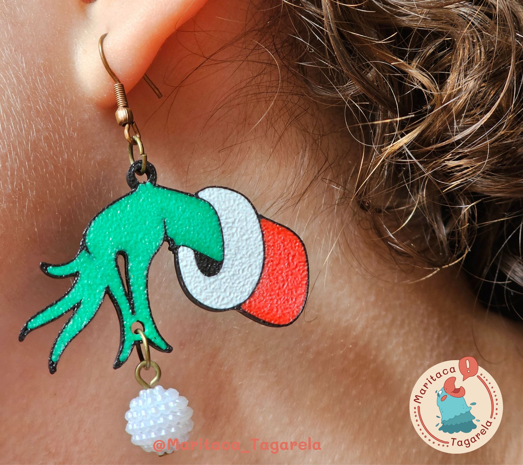 Brinco Pendente Temático (Inspirado no Grinch o Ladrão de Presentes) - Imagem 3