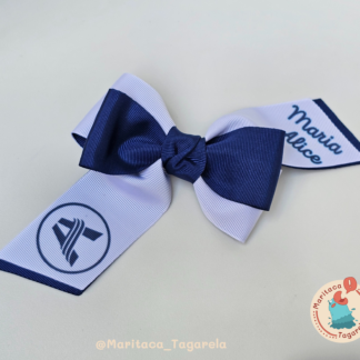 Laço Escolar Personalizado – Logo Escola + Nome