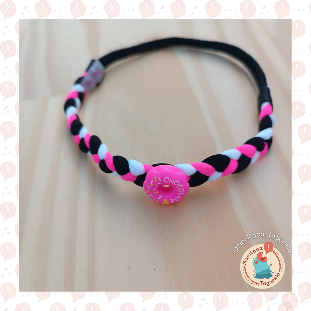 Faixa meia de seda Trançada com aplique Donuts - Imagem 2