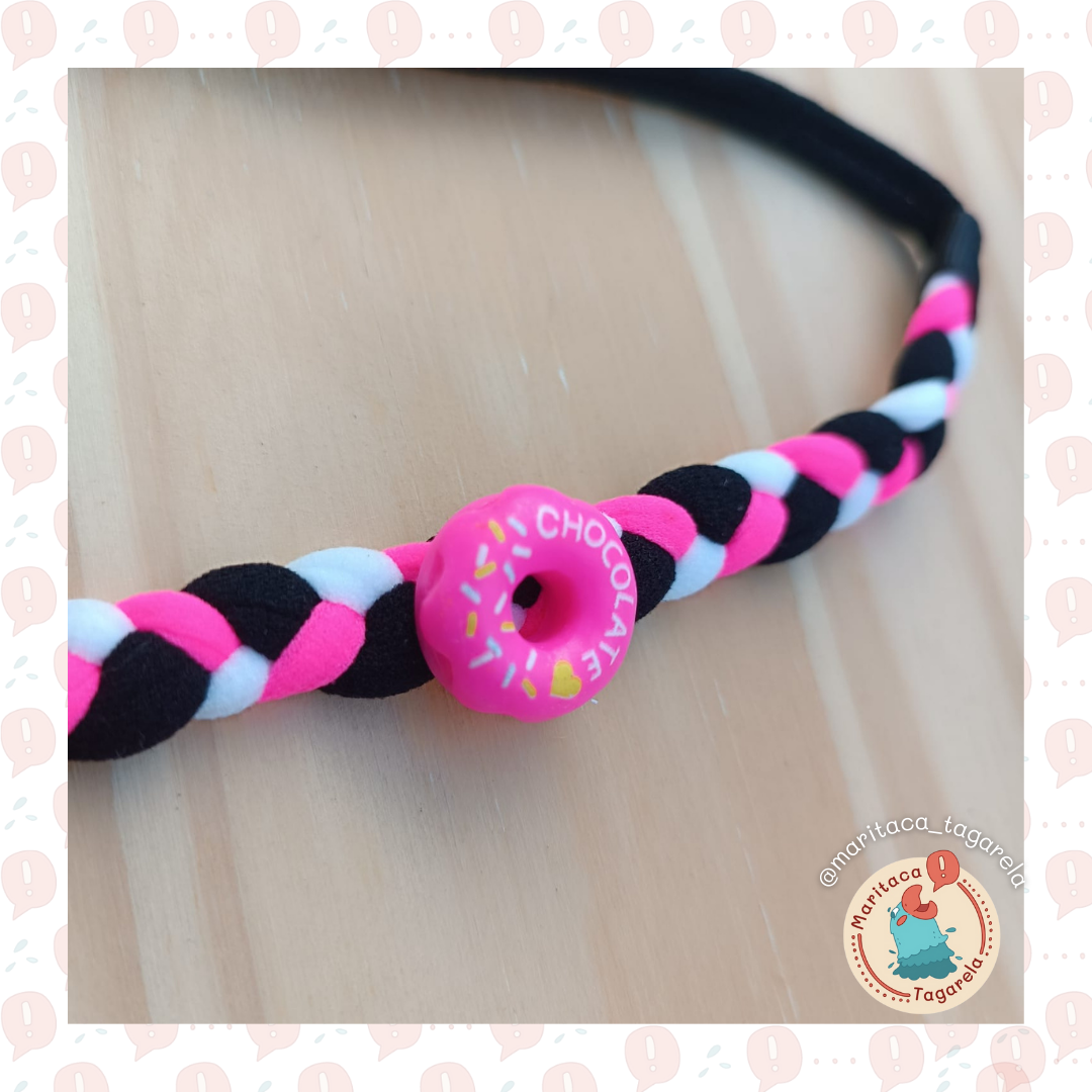 Faixa meia de seda Trançada com aplique Donuts - Imagem 4
