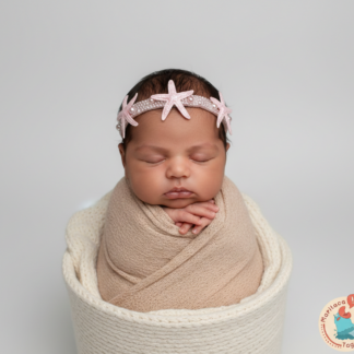 Faixinha de Cabelo Fundo do Mar Rosa Perolada