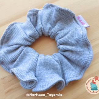 Scrunchie Cinza Canelado