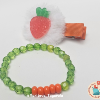 Pulseira Verde com Laranja