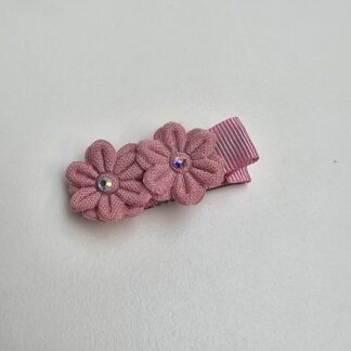 Hair Clip Flores - PP (Rosa Antigo)