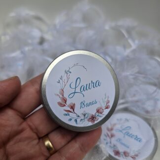 Kit 10 unidades Vela Aromática em Latinha 20g – Personalizada para Lembrancinhas